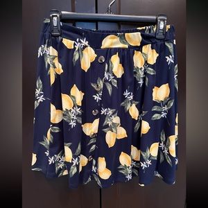 French Grey Amani Button Detail Brushed Knit Skirt